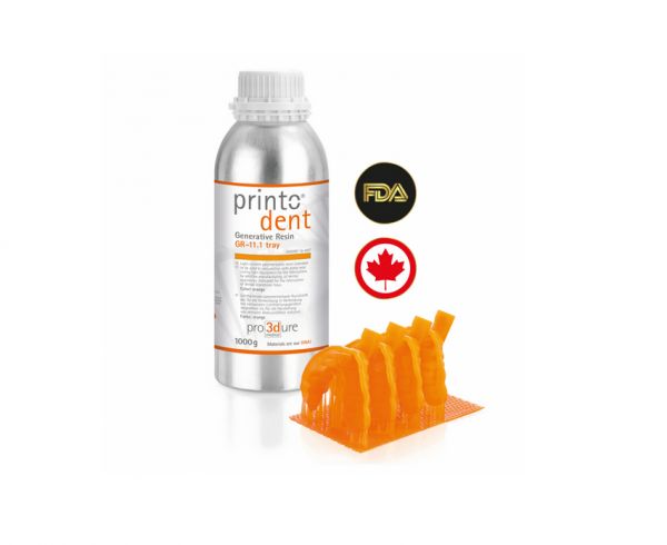 Pro3Dure printodent GR-11.1 tray: resina certificata per stampa 3D di portaimpronte