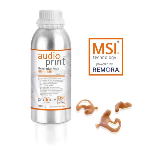 Pro3Dure audioprint GR-1: premium 3D printing resin for earmolds and IE shells - Image 2