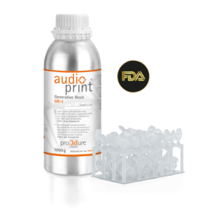 Pro3Dure audioprint GR-1: premium 3D printing resin for earmolds and IE shells